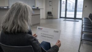 Illustration usurpation AMF — enveloppe frauduleuse amf@support-financial.com