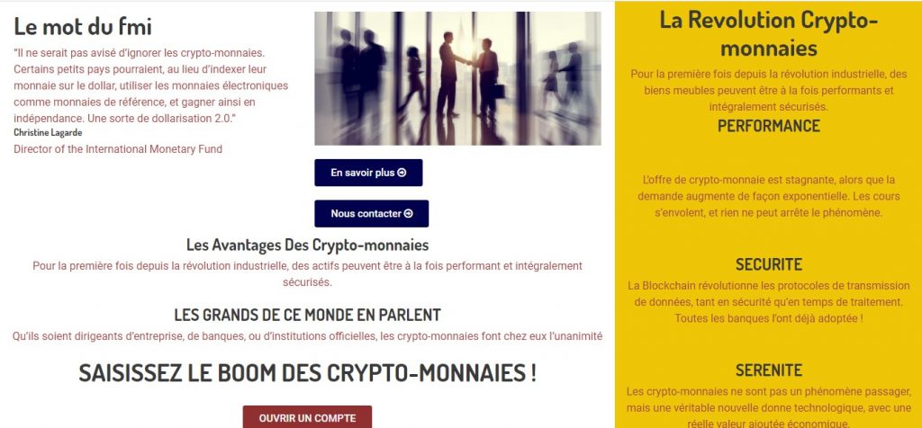 Capture d’écran de l’interface de Btc-anonyme.com.